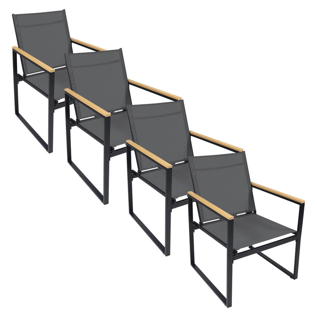 VCM Gartenstuhl anthrazit Textilene B/H/... VCM Gartenstuhl anthrazit Textilene B/H/...