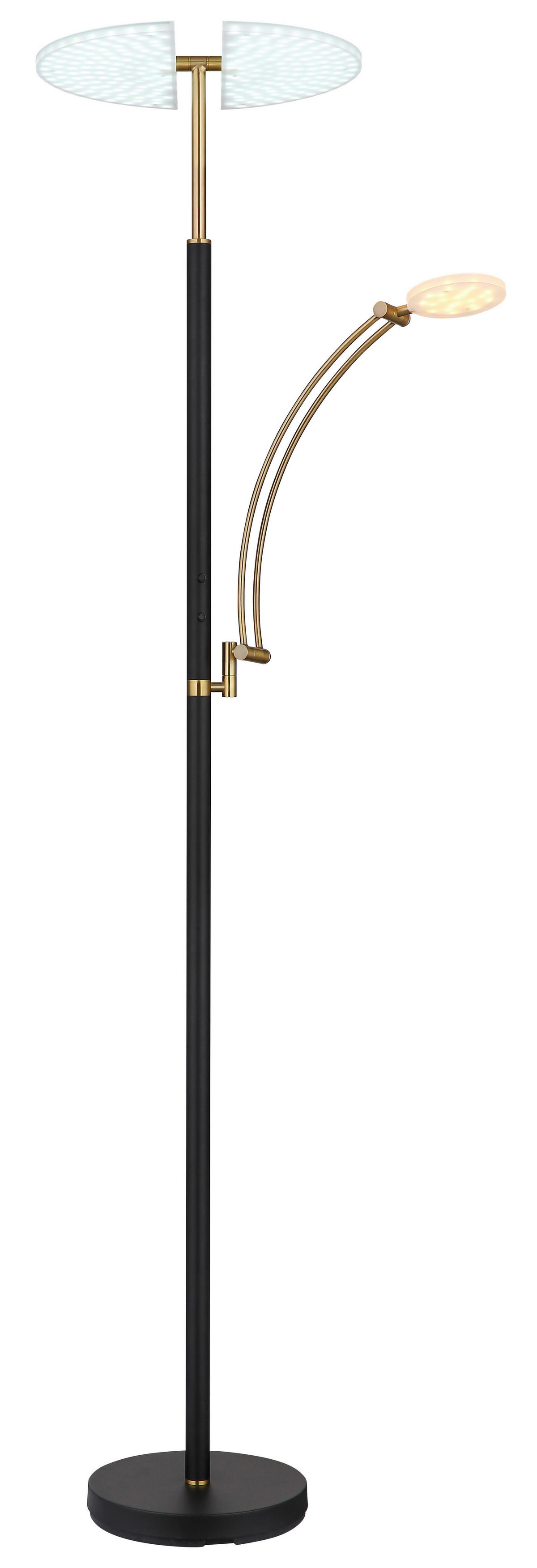 GLOBO LED-Deckenfluter bronze Chrom Kunststoff Metall B/H/T: ca. 80x183x40,5 cm 1 Brennstellen TIRANA - Chrom/bronze (80,00/183,00/40,50cm) - GLOBO