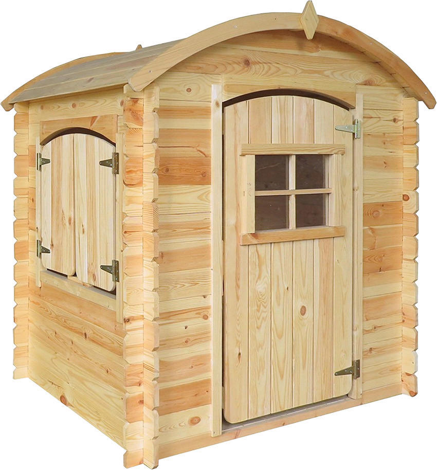 Timbela Kinderspielhaus M505 natur B/H/L: ca. 146x145x112 cm M505 - natur (112,00/146,00/145,00cm) - Timbela