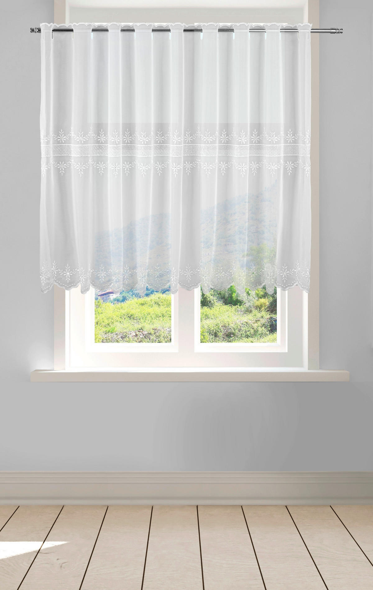 Scheibengardine Ettky weiß B/L: ca. 140x75 cm Ettky - weiß (140,00/75,00cm) - POCOline