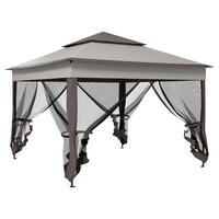 Outsunny Pavillon hellgrau Edelstahl B/H/L: ca. 325x325x270 cm Pavillon - hellgrau (270,00/325,00/325,00cm) - Outsunny