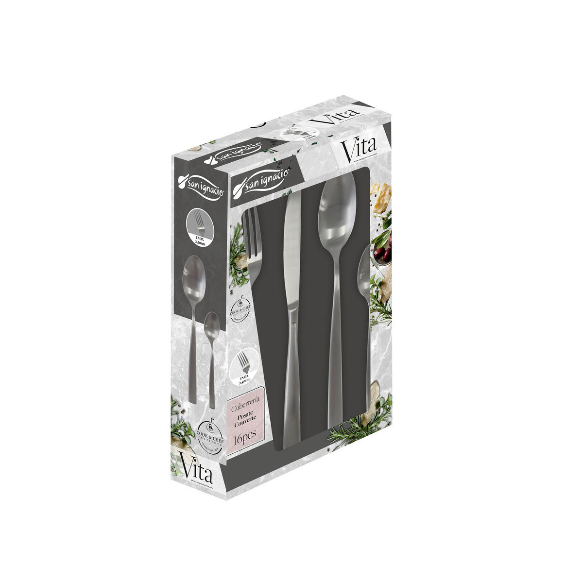 SAN IGNACIO Besteckset Vita silber Edelstahl 16 tlg. Vita - silber - SAN IGNACIO