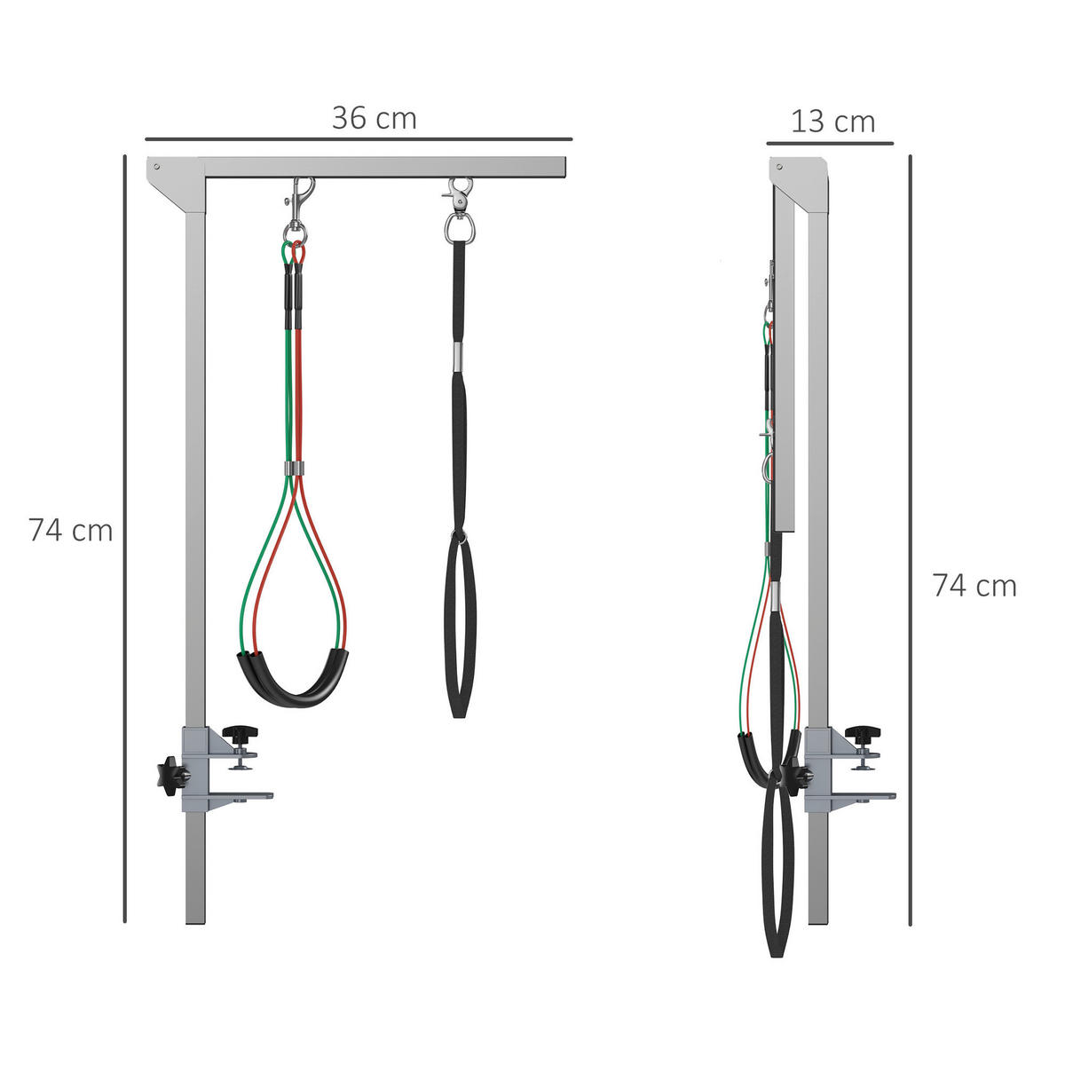 PawHut Haustier Fellpflege m. Klemme silber Aluminium B/H/L: ca. 8x36x74 cm Haustier_Fellpflege_Arm - silber (74,00/8,00/36,00cm) - PawHut