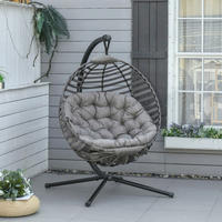 Outsunny Hängesessel braun Stahl B/H/L: ca. 118x172x126 cm Hängesessel - braun (126,00/118,00/172,00cm) - Outsunny