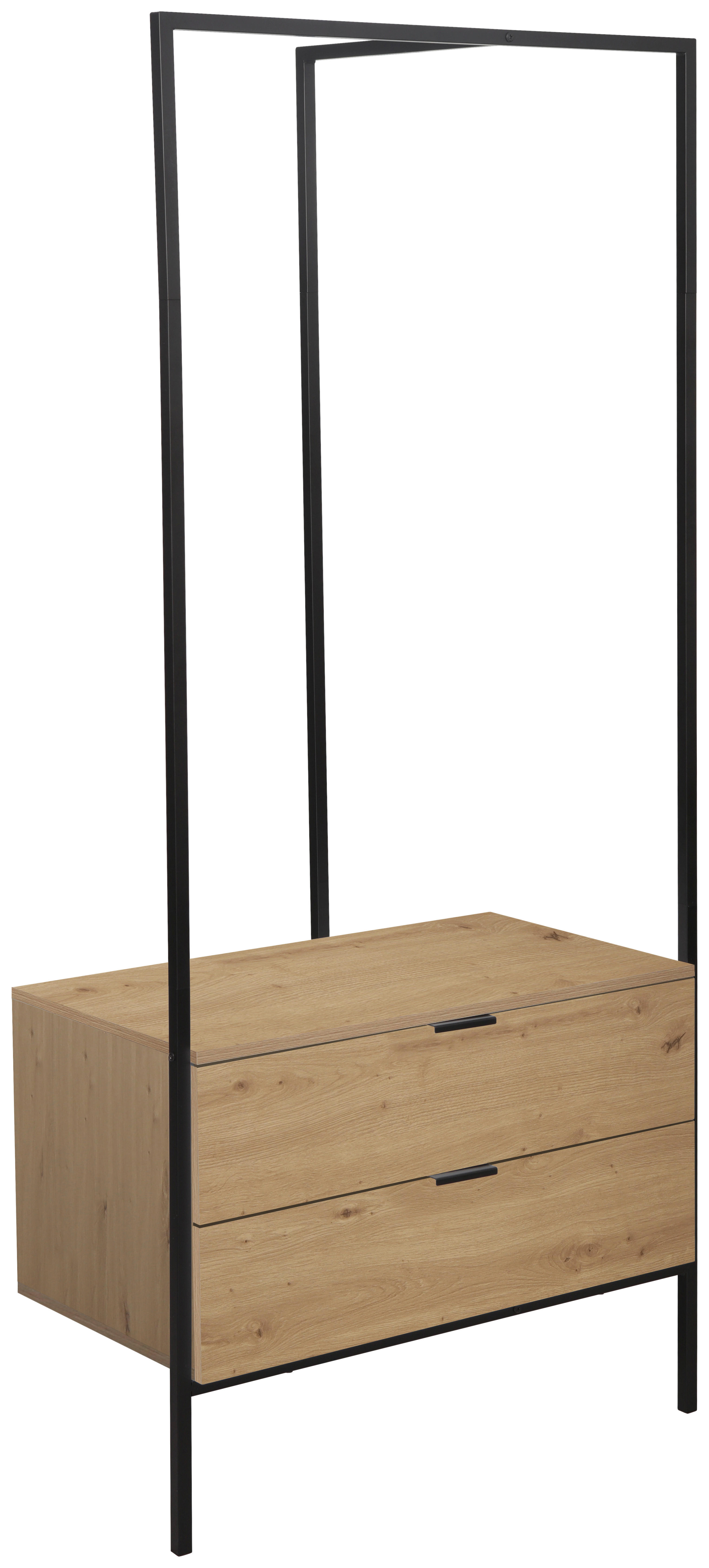 Thumbnail - Garderobe Jody Eiche Artisan Nachbildung schwarz B/H/T: ca. 85x190x47 cm