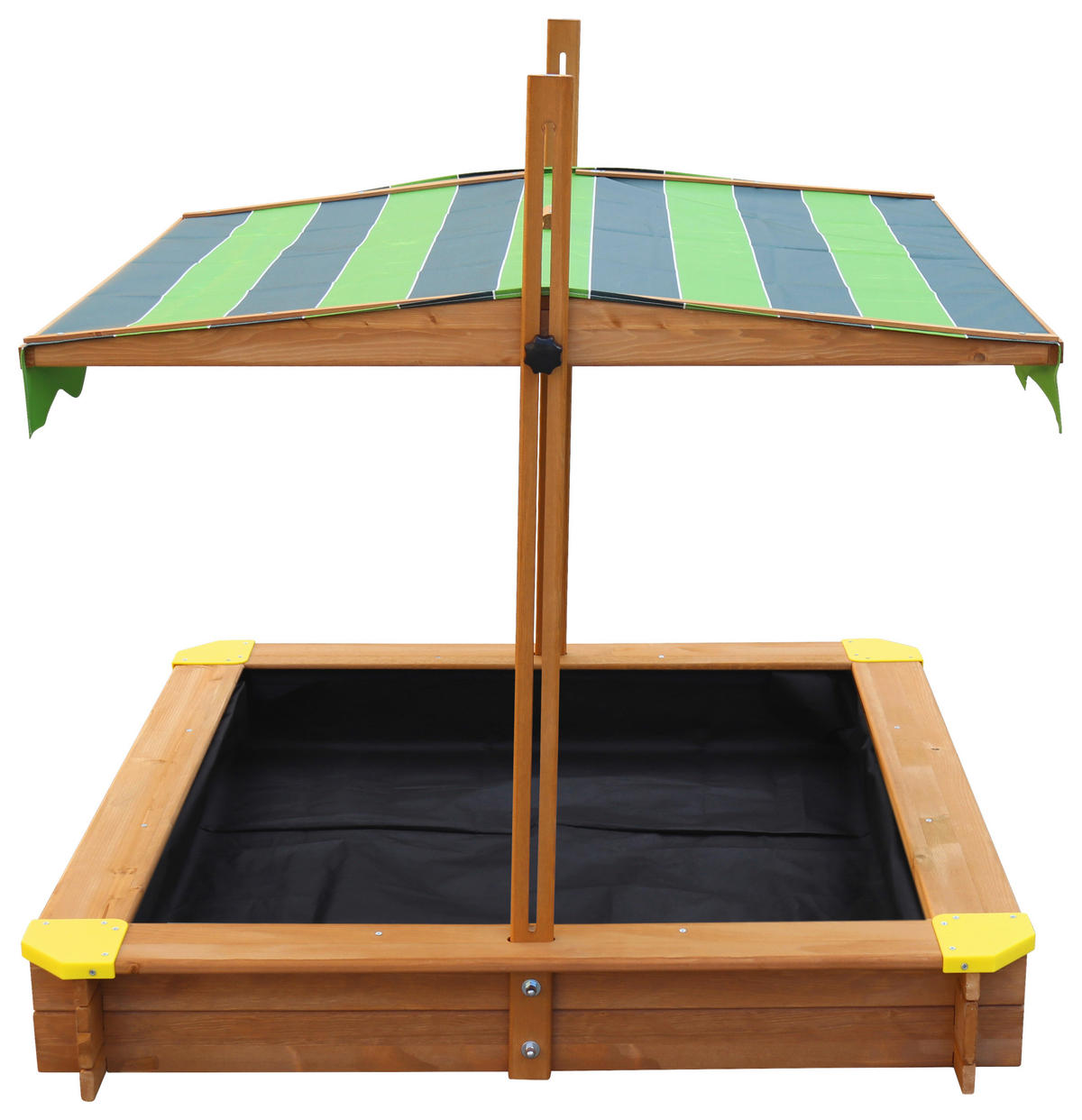 AXI Sandkasten Lily braun Holz B/H/L: ca. 118x118x118 cm Lily - braun/gelb (118,00/118,00/118,00cm) - AXI