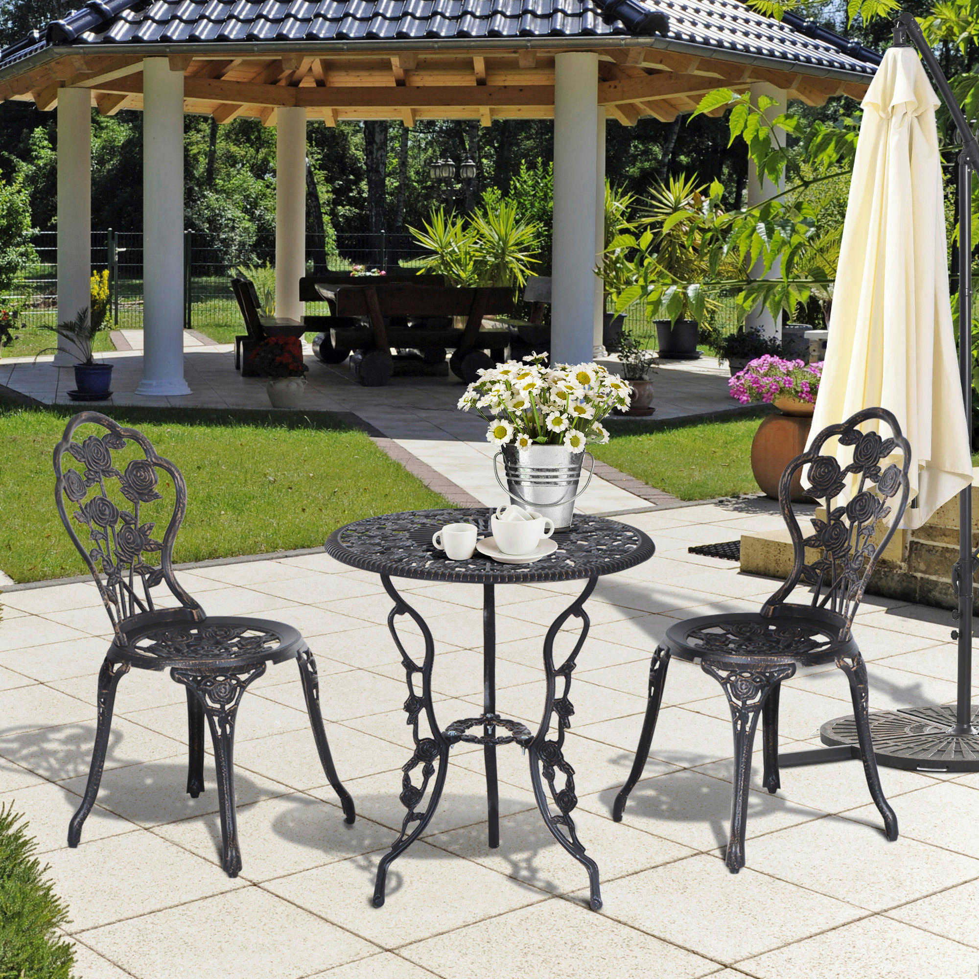 Outsunny Gartensitzgruppe bronze Alu B/H...