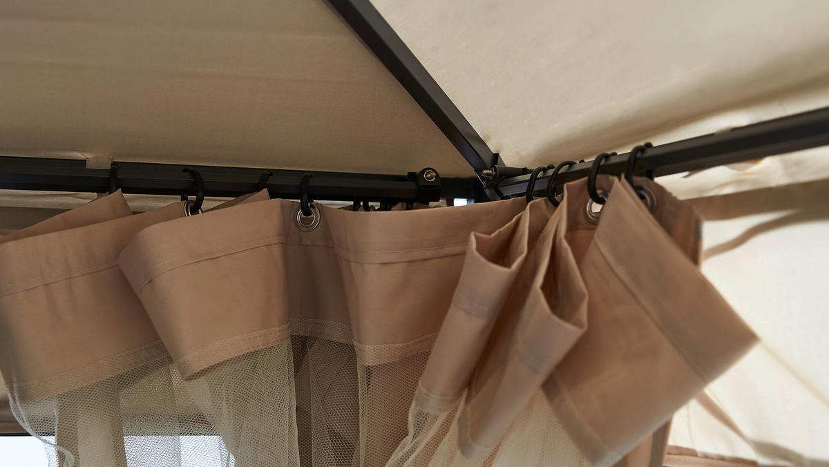 Grasekamp Pavillon Rom beige Stahl B/H/L: ca. 300x270x300 cm Rom - beige (300,00/300,00/270,00cm) - Grasekamp
