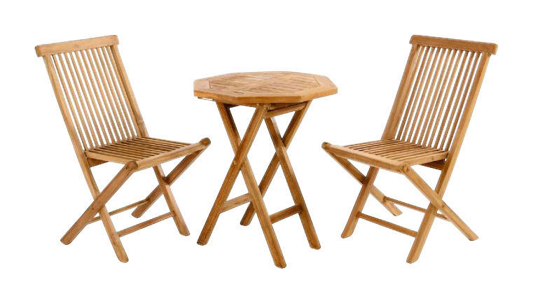 VCM Balkonset braun Teakholz B/H/T: ca. 46x89x62 cm Balkonset_3tlg. - braun (46,00/89,00/62,00cm) - VCM