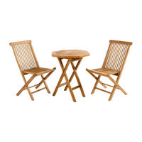 VCM Balkonset braun Teakholz B/H/T: ca. 46x89x62 cm Balkonset_3tlg. - braun (46,00/89,00/62,00cm) - VCM