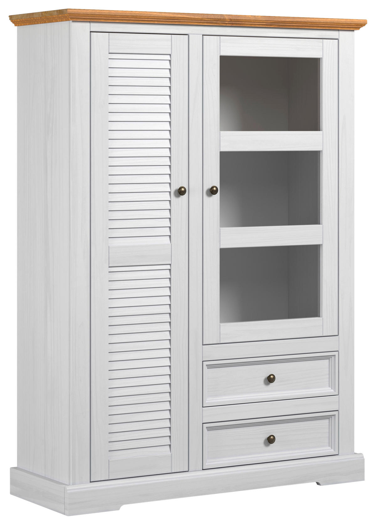 Highboard Breda B/H/T: ca. 114x156x42 cm Breda - weiß/honig (114,00/156,00/42,00cm)