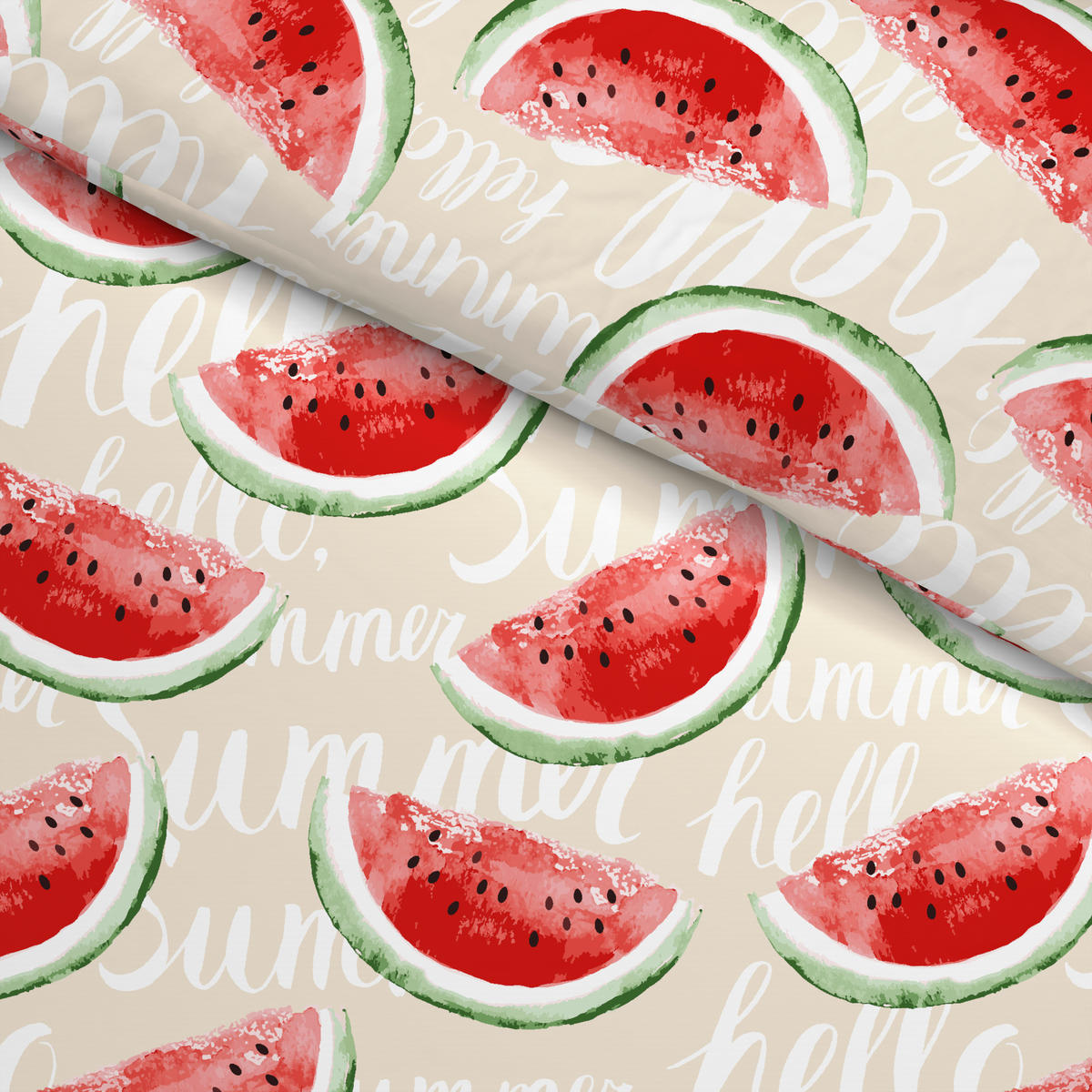 Microfaser Bettwäsche Bettwäsche_Microfaser Melone - beige/rot (135,00/200,00cm)