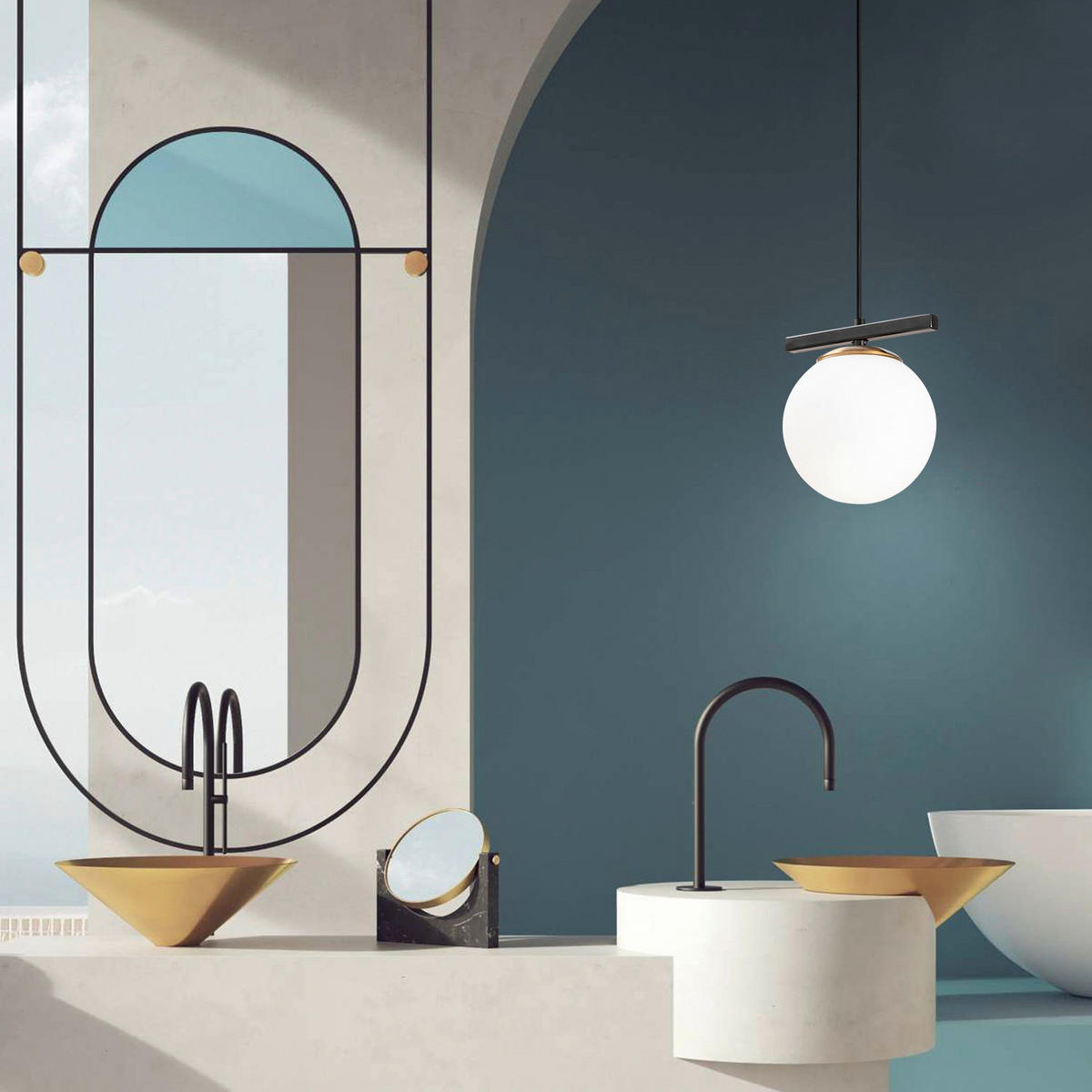 Opviq Pendelleuchte Uzum weiß schwarz Metall B/H/T/L/D: ca. 15x124x15x17x15 cm E27 1 Brennstellen Uzum - weiß/schwarz (17,00/15,00/124,00cm) - Opviq