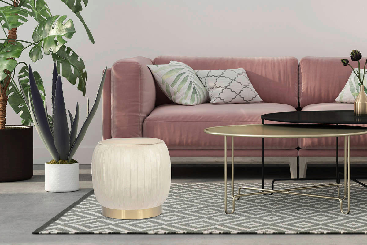 360 Living Hocker Lilje 101 creme H/D: ca. 42x43 cm Lilje 101 - creme (43,00/42,00cm) - 360 Living