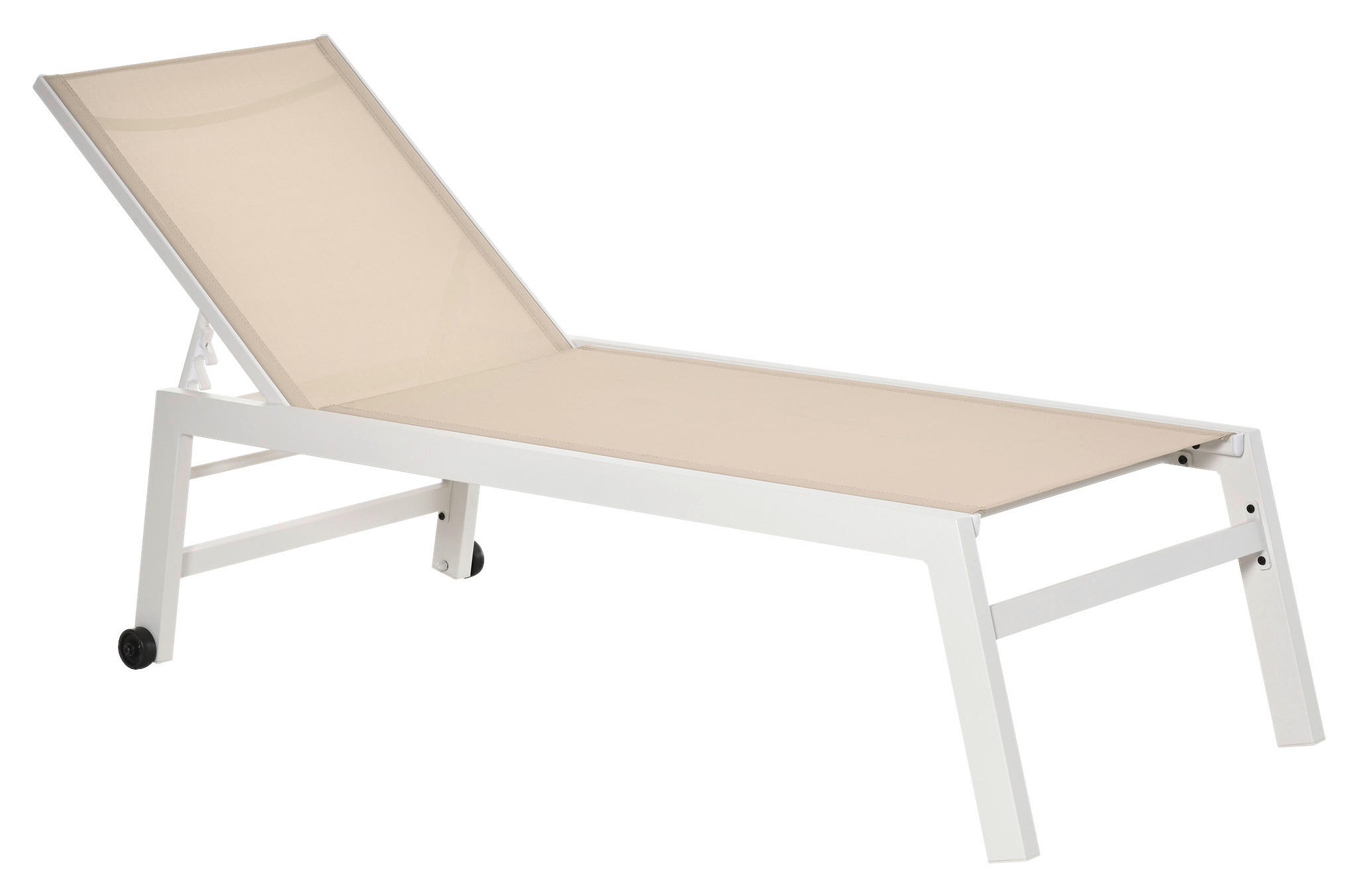 Outsunny Gartenliege cremeweiß Aluminium B/H/L: ca. 65x43x202 cm Gartenliege - cremeweiß (202,00/65,00/43,00cm) - Outsunny
