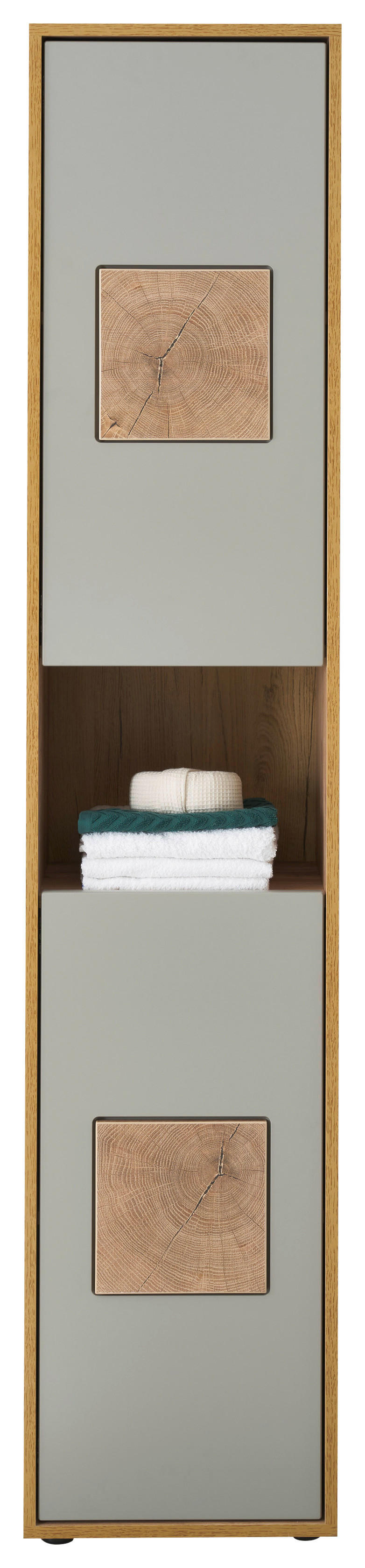 Hochschrank Greece Wildeiche Nachbildung grau B/H/T: ca. 40x190x30 cm Greece - grau (40,00/190,00/30,00cm)