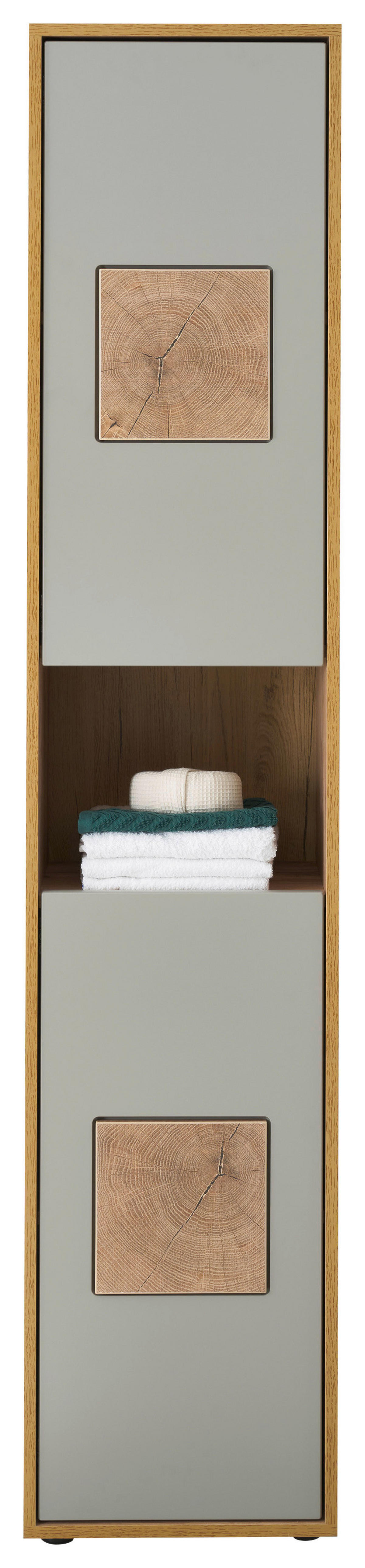 Hochschrank Greece Wildeiche Nachbildung grau B/H/T: ca. 40x190x30 cm Greece - grau (40,00/190,00/30,00cm)
