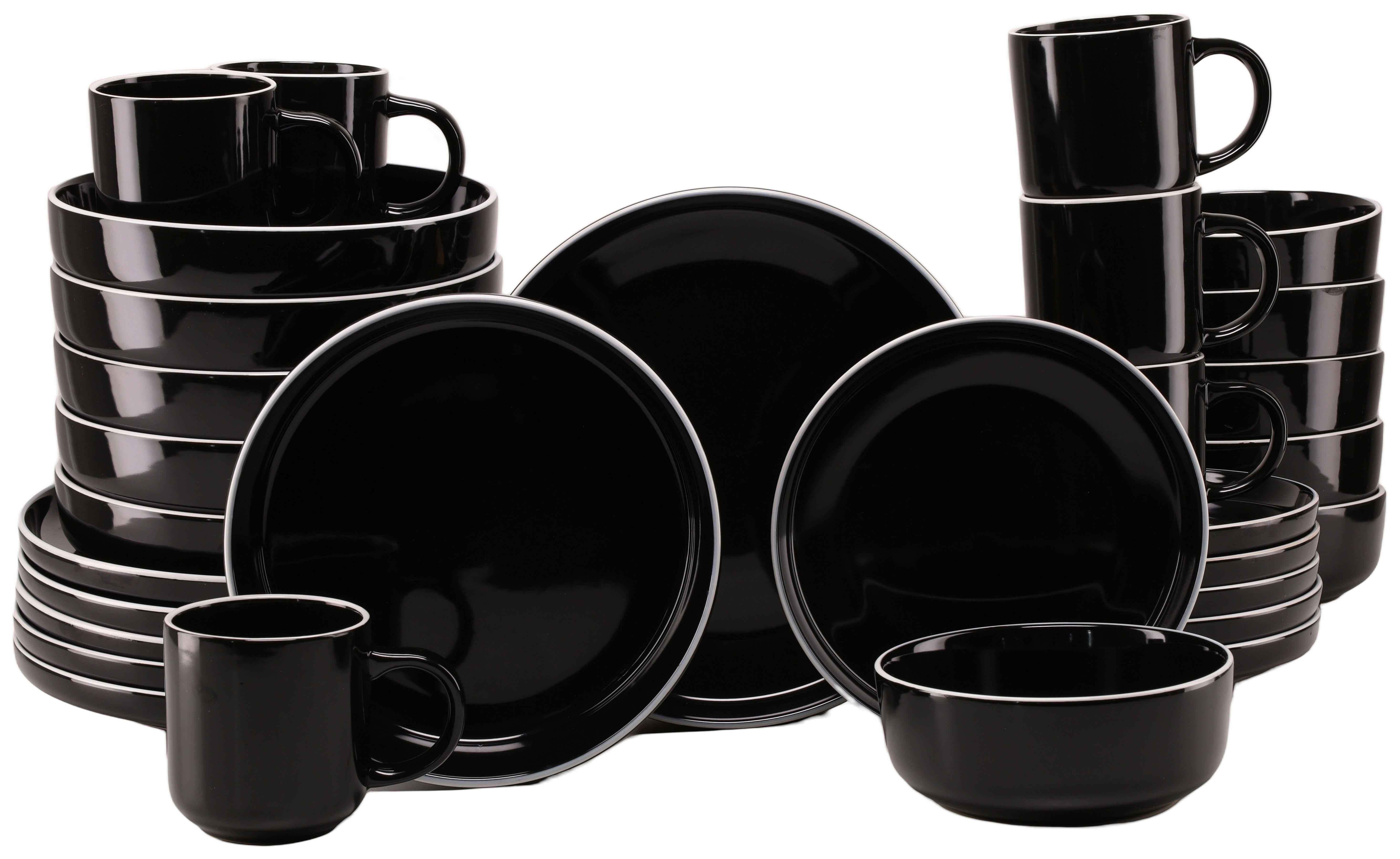 CreaTable Kombiservice Nordic Gourmet schwarz Steinzeug 30 tlg. Nordic Gourmet - schwarz - CreaTable