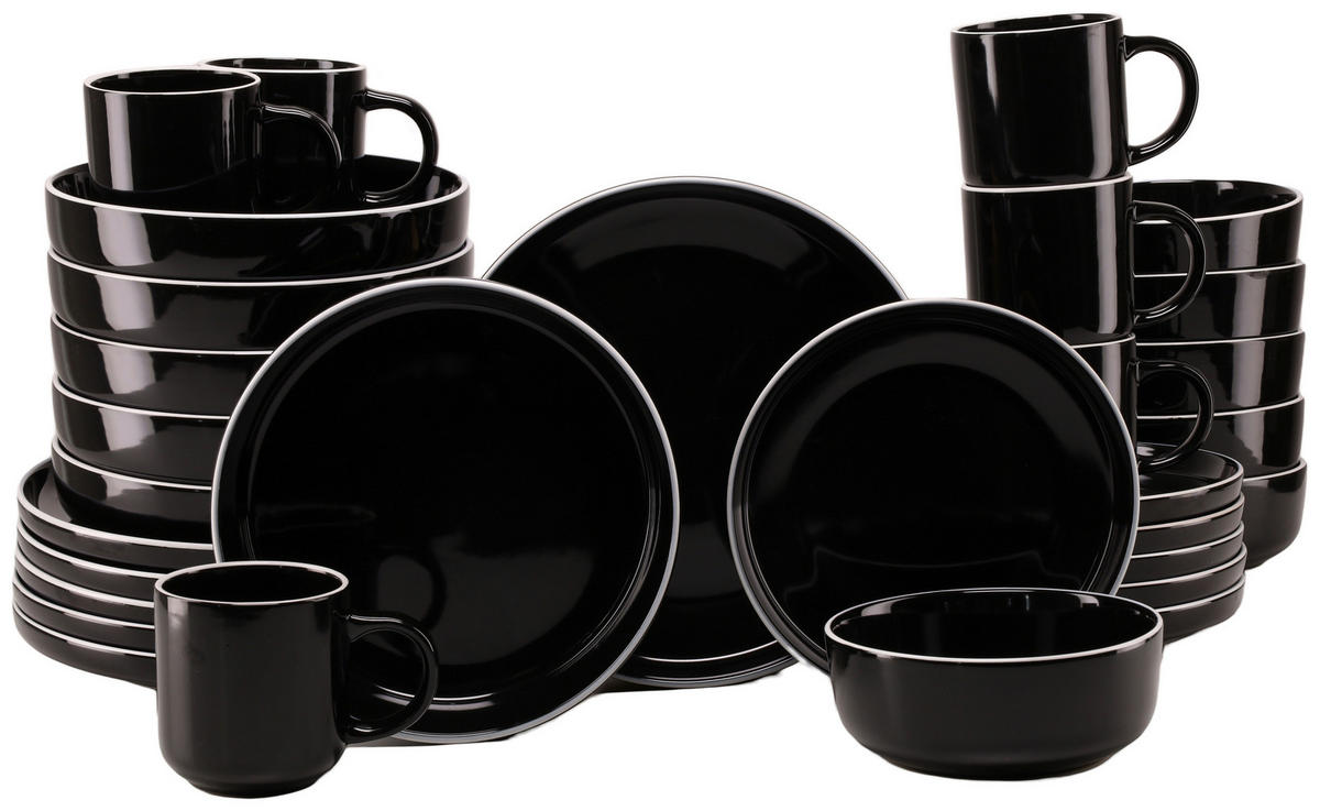 CreaTable Kombiservice Nordic Gourmet schwarz Steinzeug 30 tlg. Nordic Gourmet - schwarz - CreaTable