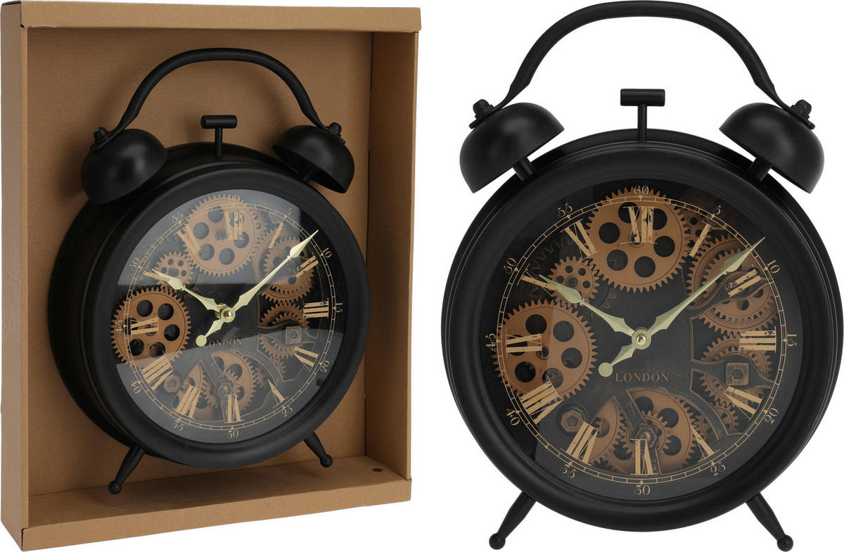 Wanduhr schwarz B/H/L: ca. 42,7x30,5x8,6 cm Wanduhr - schwarz (8,60/42,70/30,50cm)