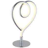GLOBO LED-Tischleuchte Chrom Opal Metall Silikon Aluminium B/H/T: ca. 10x23,5x16 cm AMORE - Opal/Chrom (10,00/23,50/16,00cm) - GLOBO