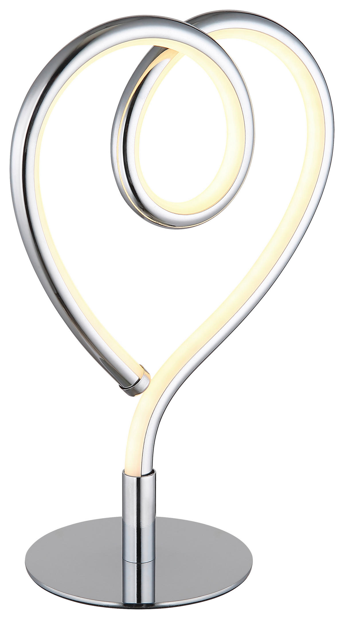 GLOBO LED-Tischleuchte Chrom Opal Metall Silikon Aluminium B/H/T: ca. 10x23,5x16 cm AMORE - Opal/Chrom (10,00/23,50/16,00cm) - GLOBO