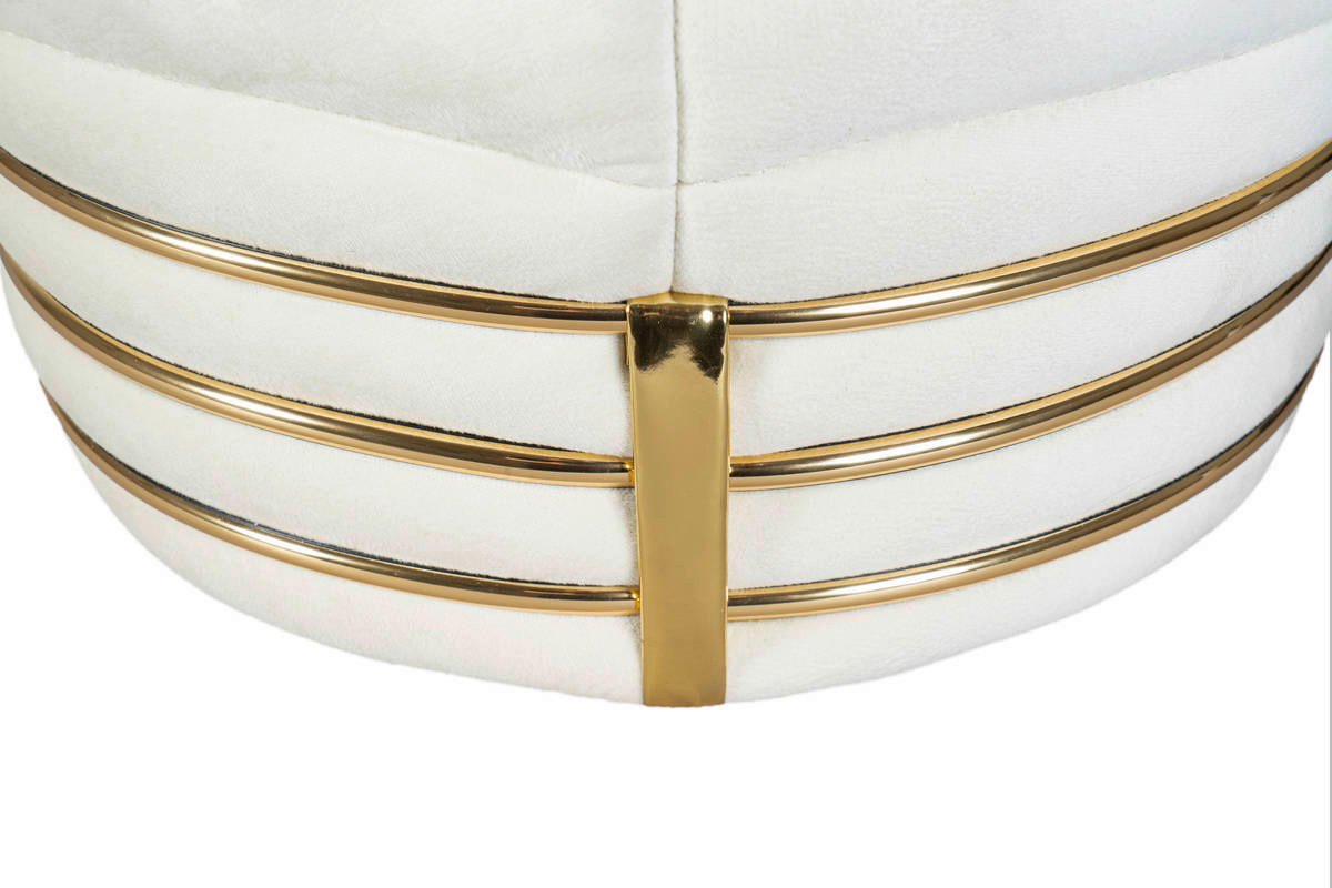 360 Living Hocker Doric 300 elfenbein gold H/D: ca. 50x42 cm Doric 300 - gold/elfenbein (42,00/50,00cm) - 360 Living