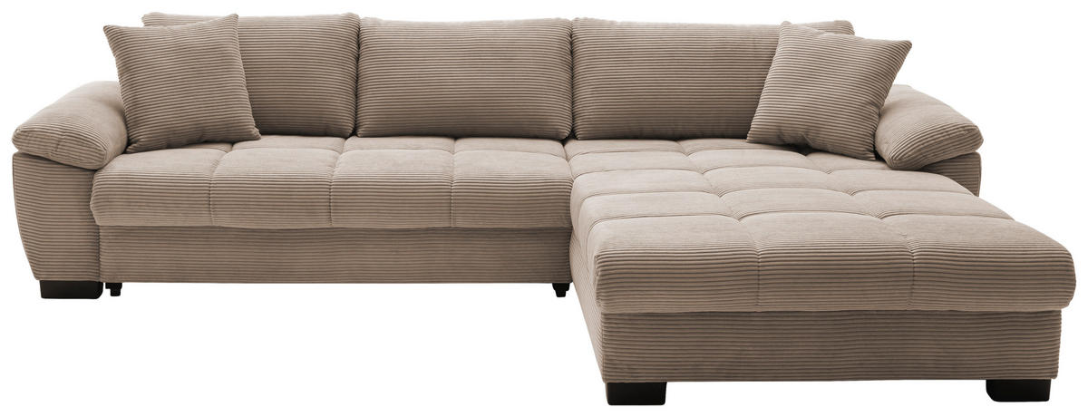 Ecksofa Cancun taupe Microfaser B/H/T: ca. 323x88x211 cm Cancun - schwarz/taupe (323,00/88,00/211,00cm)