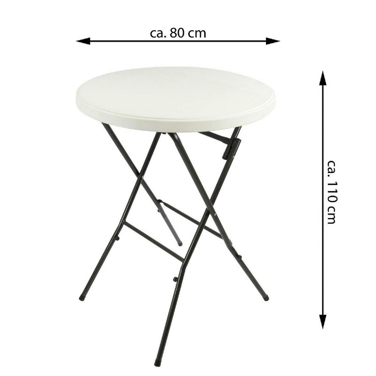VCM Stehtisch weiß Kunststoff H/D: ca. 110x80 cm Stehtisch - weiß (80,00/110,00cm) - VCM