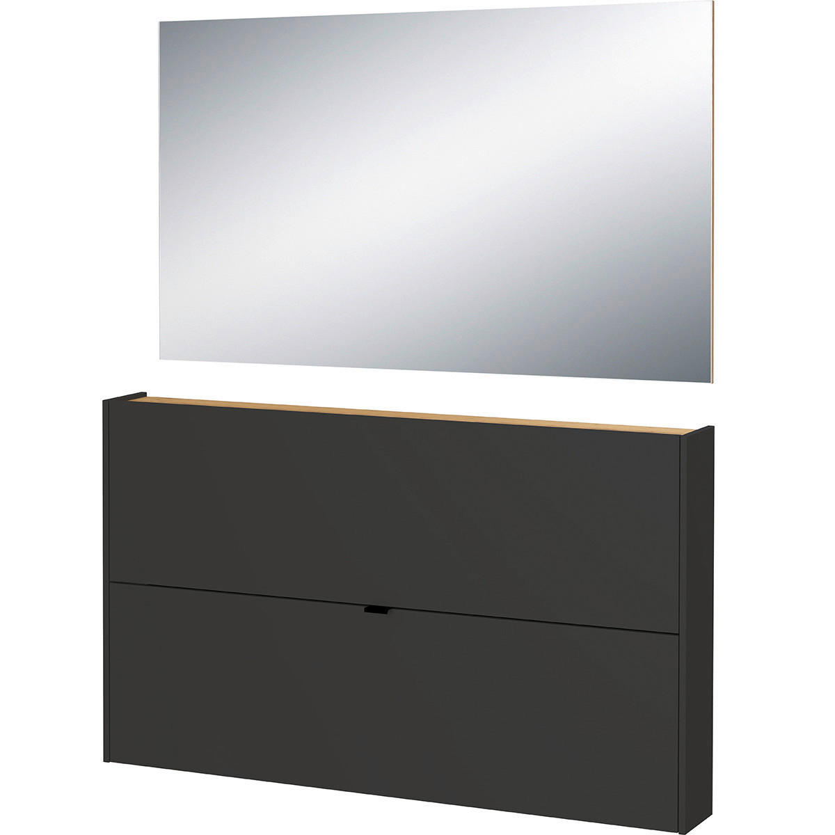 Garderobe 9742-549 Graphit Optik Eiche Navarra Nachbildung B/H/T: ca. 140x200x19 cm 9742-549 - Eiche/Graphit (140,00/200,00/19,00cm) - Germania