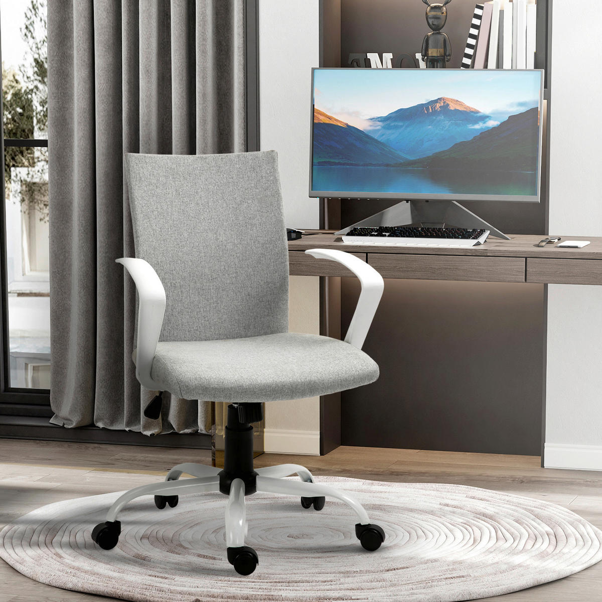 Drehstuhl 921-540LG grau 921-540LG - grau (61,00/89,00/61,00cm) - Vinsetto