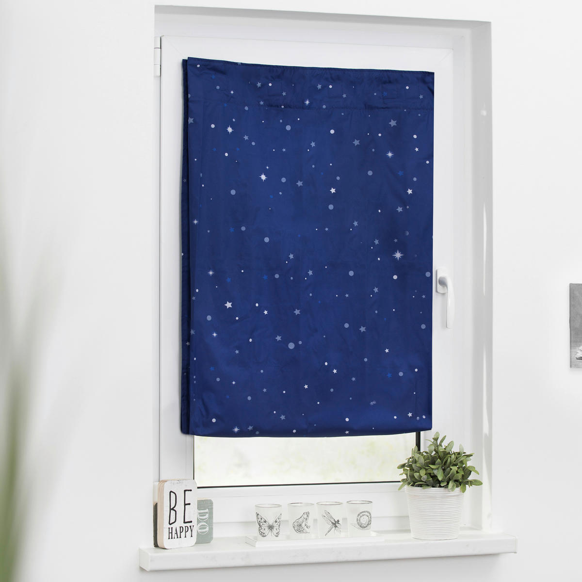 Verdunklungsvorhang blau B/L: ca. 130x200 cm Reiseverdunklungsvorhang_Haftfix - blau (130,00/200,00cm) - LICHTBLICK
