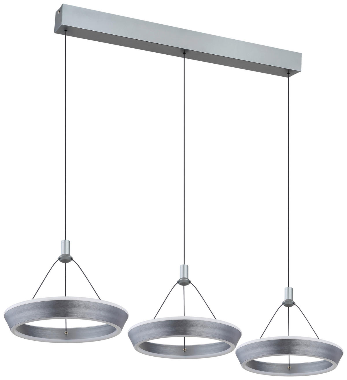 GLOBO LED-Pendelleuchte 67316-3 titanfarbig grau Metall Silikon Aluminium B/H/T: ca. 30,4x180x97,5 cm FERRA - titanfarbig/grau (30,40/180,00/97,50cm) - GLOBO