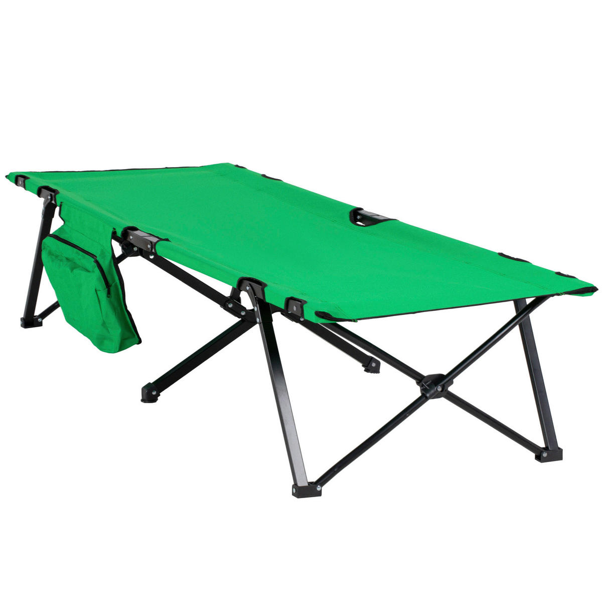 Outsunny Campingbett B/H/L: ca. 65x40x195 cm Campingbett - schwarz/grün (195,00/65,00/40,00cm) - Outsunny
