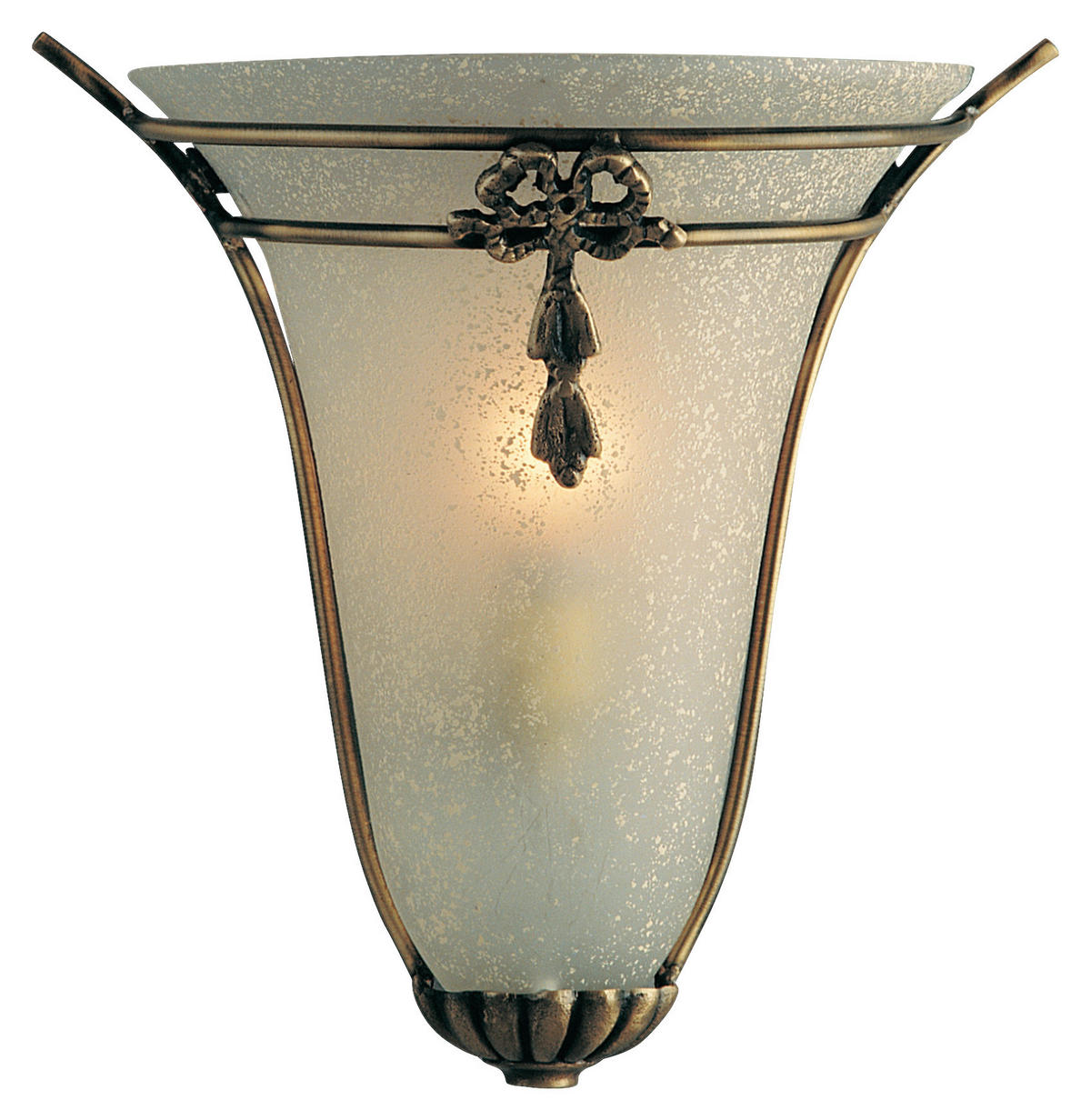 Searchlight Wandleuchte messing Stahl Glas B/H/T: ca. 25x28x12 cm E14 1 Brennstellen Nashville - messing (25,00/28,00/12,00cm) - Searchlight