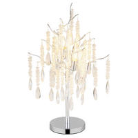 GLOBO Tischleuchte klar silber Glas Metall H/D: ca. 67x41 cm E14 4 Brennstellen Kinga - klar/silber (41,00/67,00cm) - GLOBO