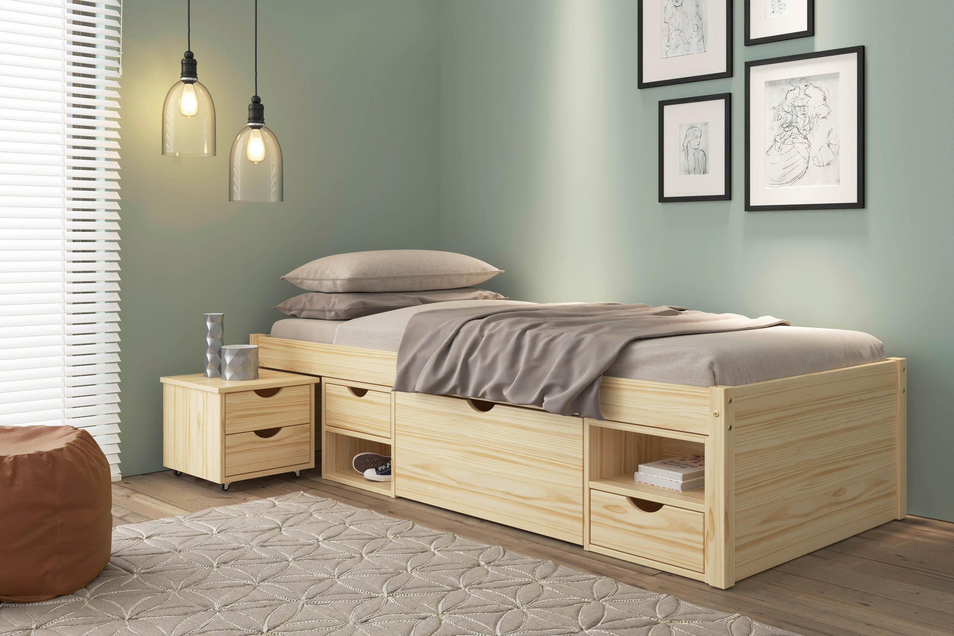 Funktionsbett Claas natur Liegefläche B/L: ca. 90x200 cm Claas - natur (209,00/48,00/96,00cm) - Inter Link