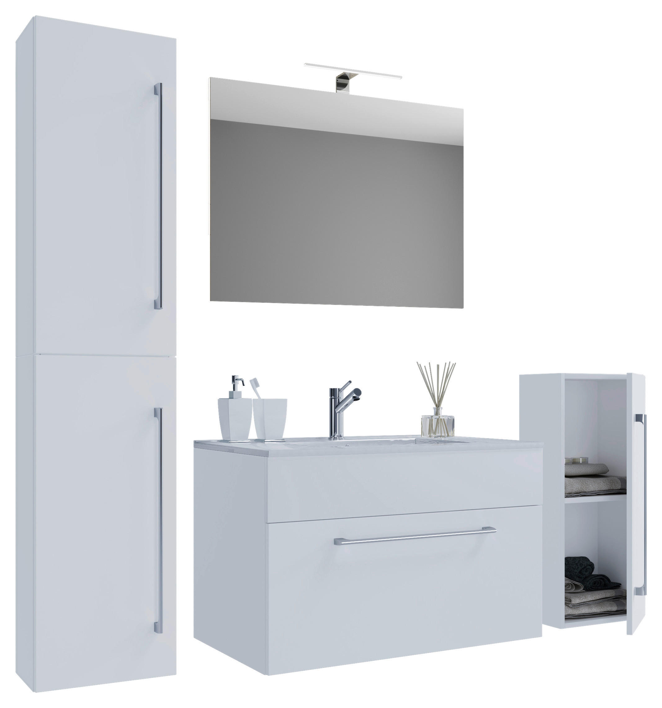 Waschplatz 5tlg-Badinos weiß B/H/T: ca. 60x50x46 cm 5tlg-Badinos - weiß (60,00/50,00/46,00cm) - VCM Möbel