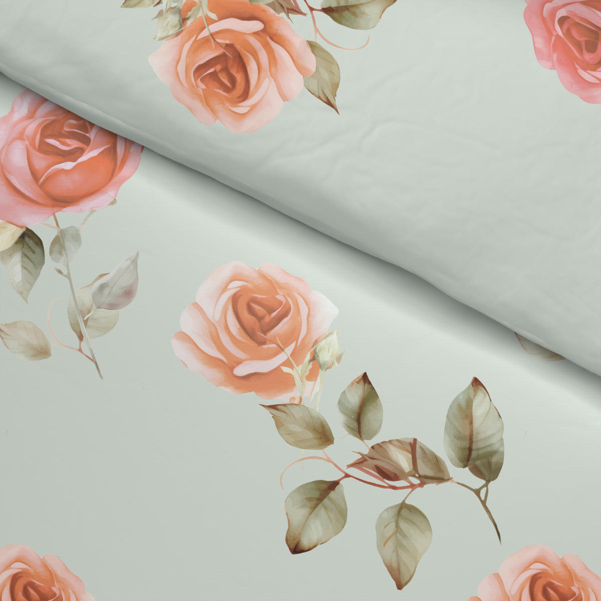 Microfaser Bettwäsche Bettwäsche_Microfaser Rosen - silber/rosa (135,00/200,00cm)