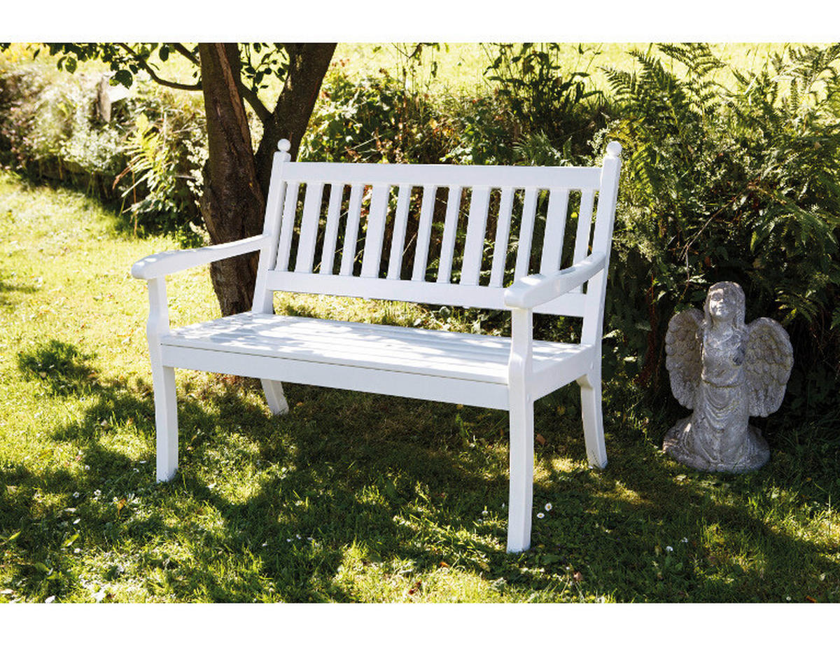 Blome Sitzbank Hohenzollern weiß Kunststoff B/H/L: ca. 69x88x115 cm Hohenzollern - weiß (115,00/69,00/88,00cm) - Blome