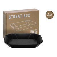 CreaTable Servierset Streat Box schwarz Steinzeug B/T: ca. 17x22 cm Streat Box - schwarz (17,00/22,00cm) - CreaTable