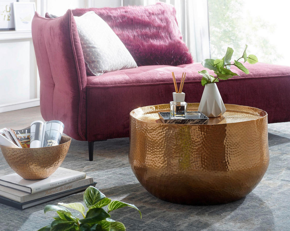 Couchtisch gold B/H/T: ca. 60x35x60 cm Couchtisch - gold (60,00/35,00/60,00cm) - Wohnling