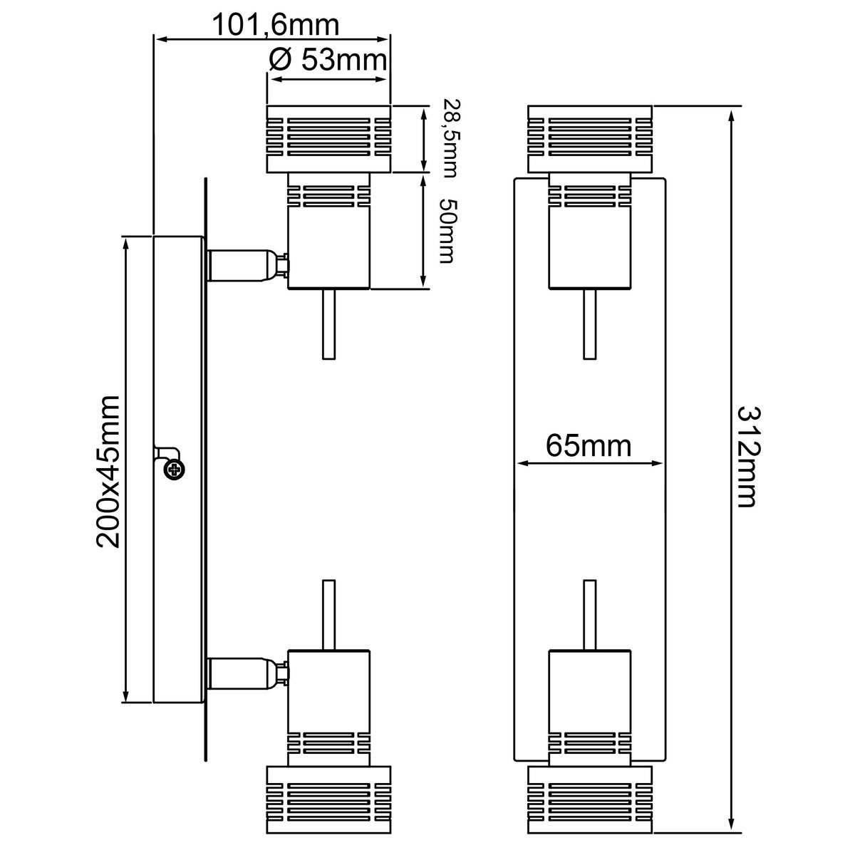 Brilliant Spotbalken Kassandra G34729/77 nickel Chrom Metall B/H/T: ca. 30,5x15x6,5 cm 2 Brennstellen Kassandra - nickel/Chrom (30,50/15,00/6,50cm) - Brilliant