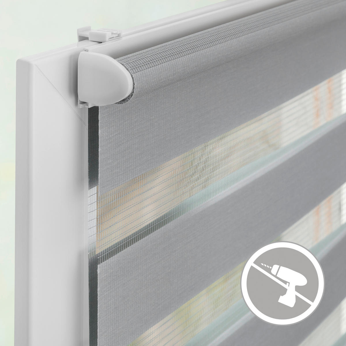 Doppelrollo Duo grau B/T: ca. 45x150 cm Duo - grau (45,00/150,00cm) - LICHTBLICK