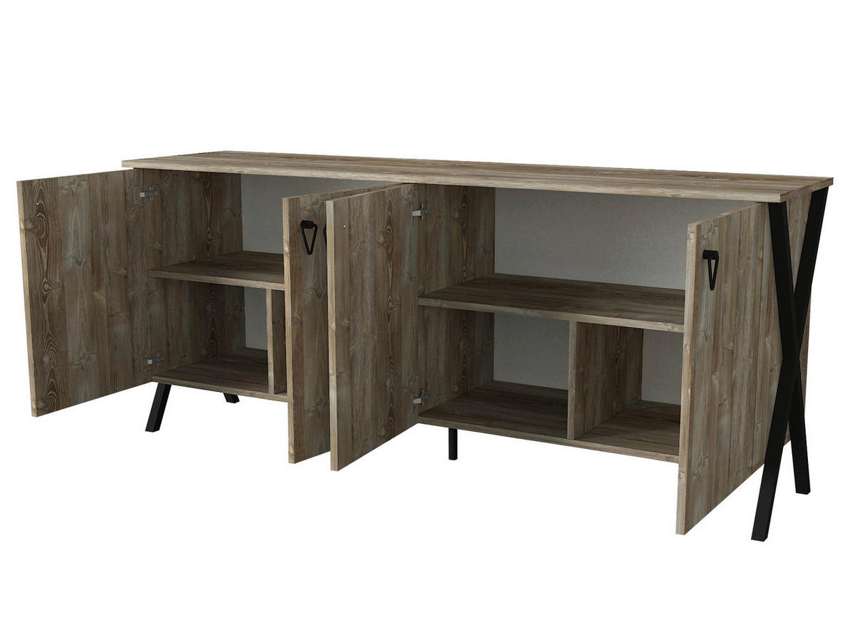 Sideboard Zeth Eiche Nachbildung B/H/T: ca. 180x76,8x44,8 cm Zeth - Eiche (180,00/76,80/44,80cm) - moebel17