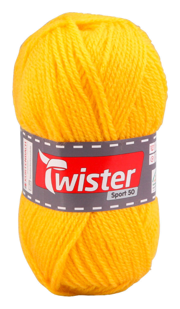 Handstrickgarn Twister Sport uni gelb L: ca. 15000 cm Twister Sport uni - gelb (15000,00cm) - Twister