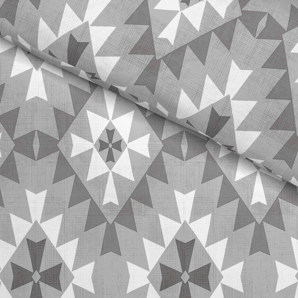 Baumwoll Bettwäsche Renforce Bettwäsche_Renforce Raute grau - grau (135,00/200,00cm)