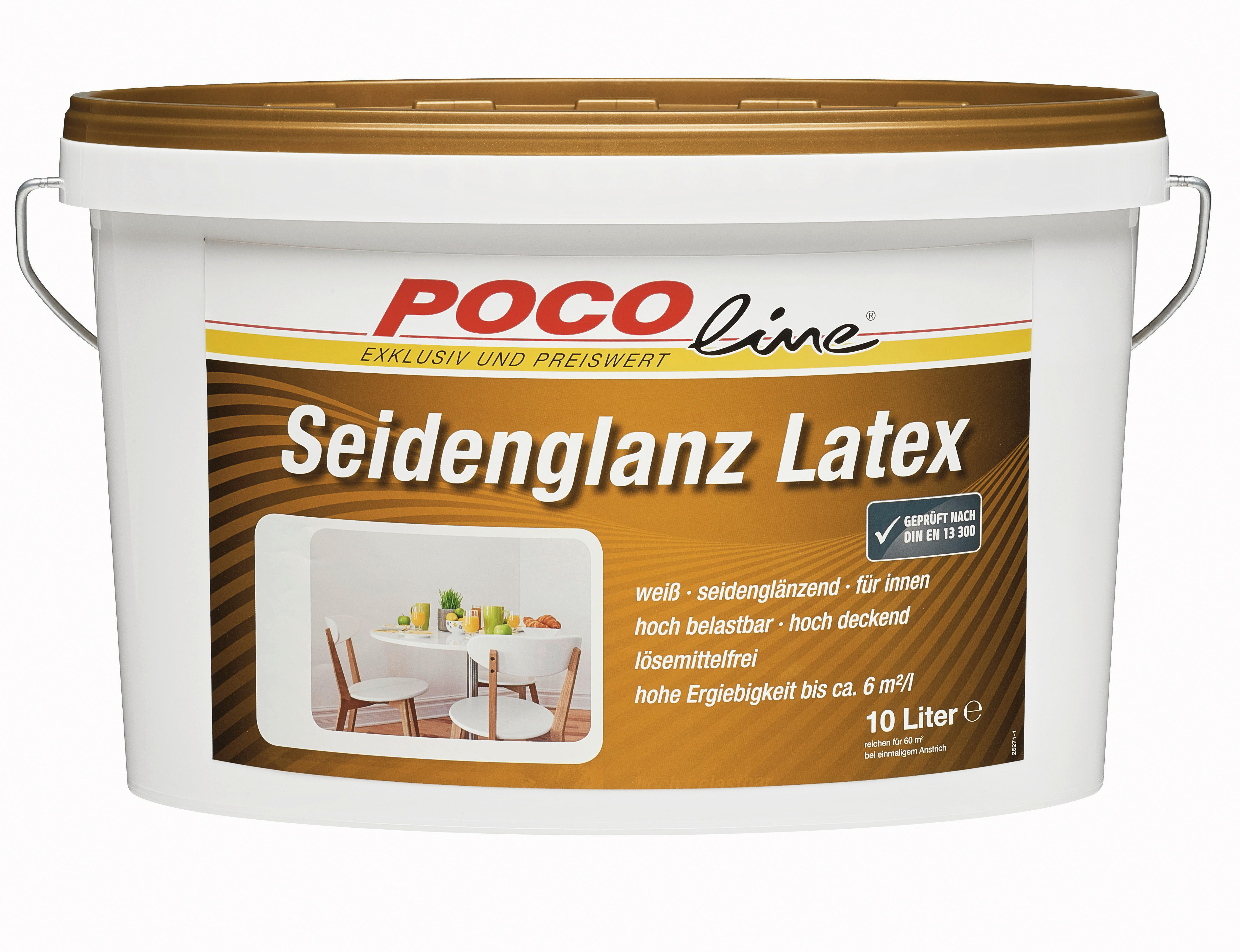 POCOline Latexfarbe weiß ca. 10 l Latexfarbe_Seidenglanz 10l - weiß (10,00l) - POCOline