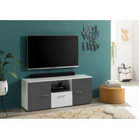 TV-Board Alex weiß Graphit B/H/T: ca. 135x54x37 cm Alex - weiß/Graphit (135,00/54,00/37,00cm)