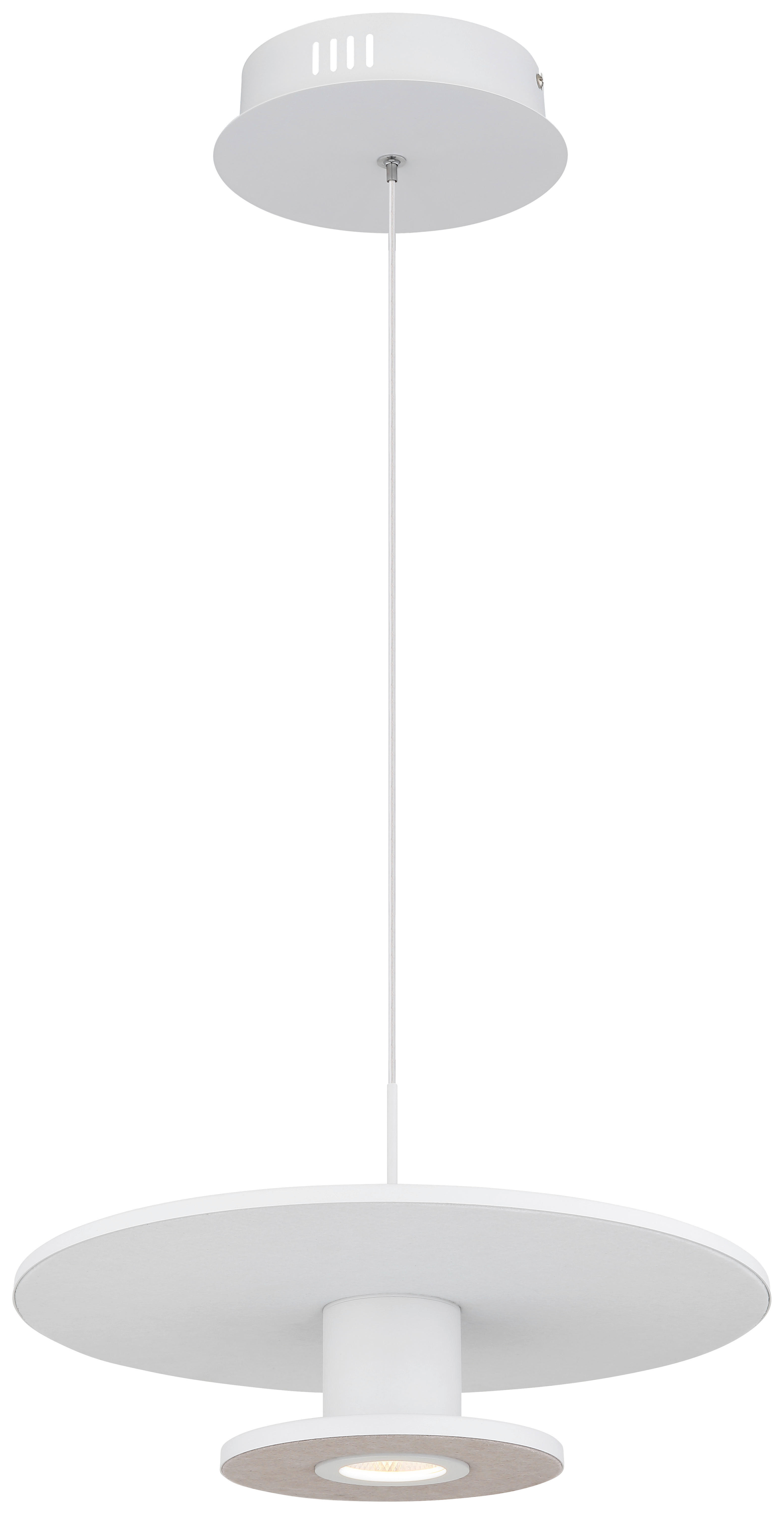 GLOBO LED-Pendelleuchte weiß hellgrau Metall Textil Aluminium H/D: ca. 150x38 cm CARTER - hellgrau/weiß (38,00/150,00cm) - GLOBO